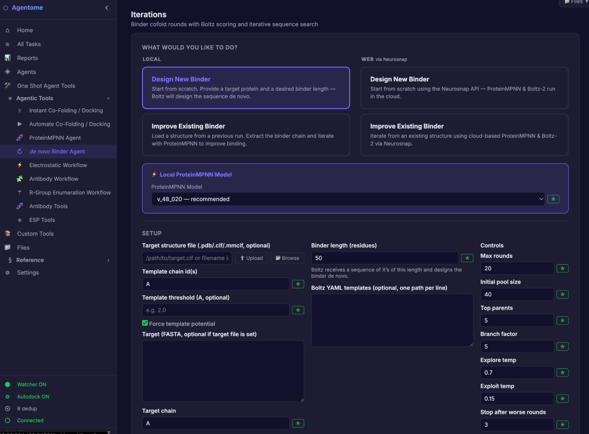 de novo Binder Agent