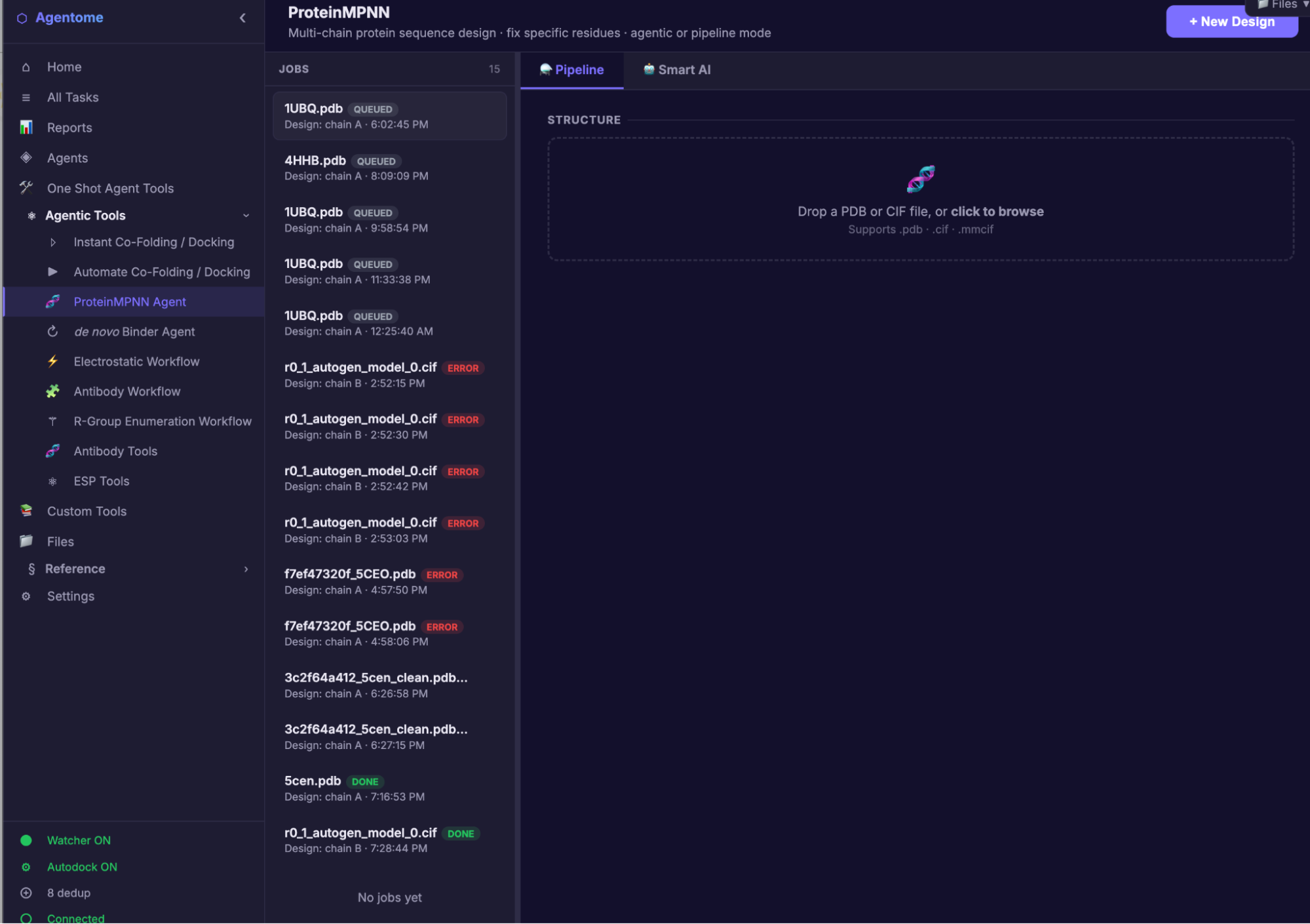 ProteinMPNN Agent interface